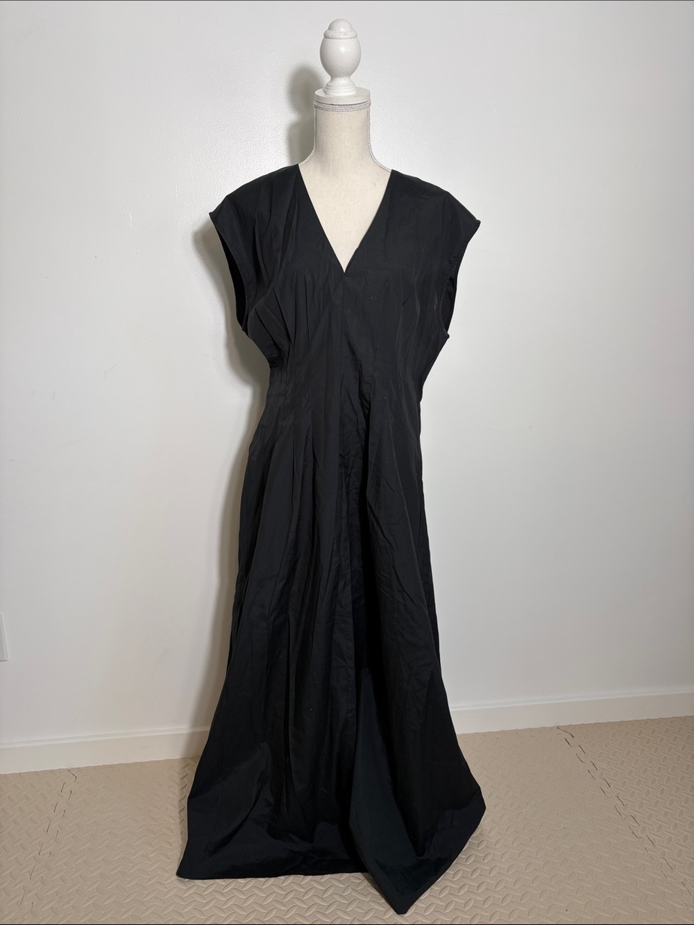 Rag & Bone Black V-Neck Cap-Sleeve Maxi Dress Size 12